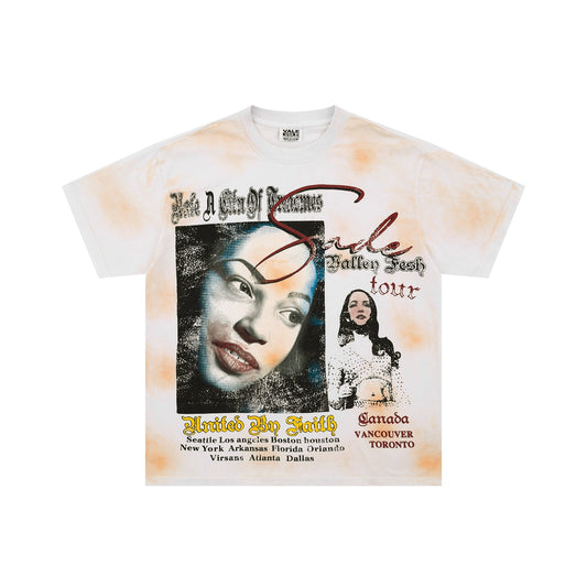 Vale Girl Face Tee | Grey/White